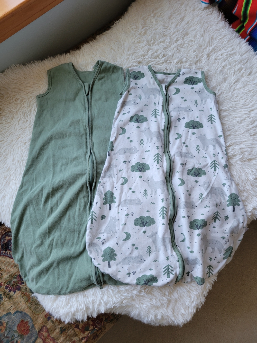 Sage Green & White Woodland Sleep Sack Set